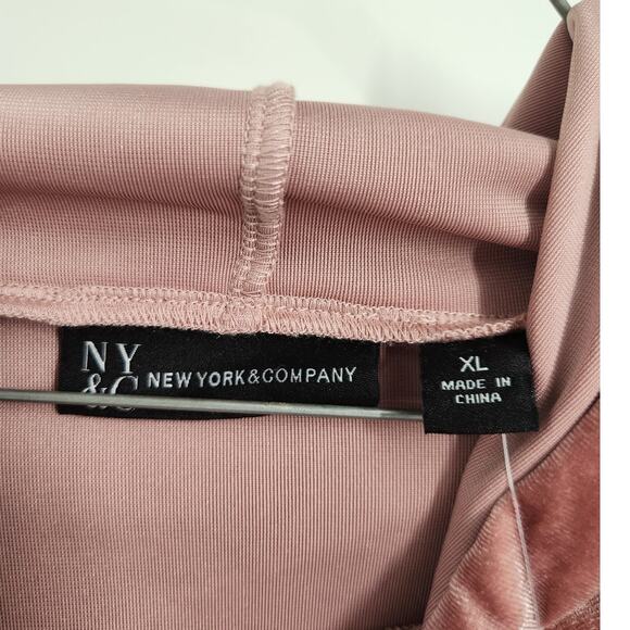 New York & Company Pink Hooded Sweatshirt Womens Size Extra Large XL *NWT - Picture 3 of 5